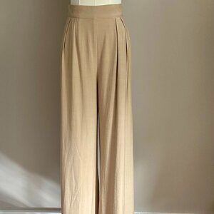 DO+BE Tan Pleated Wide-Leg Trousers